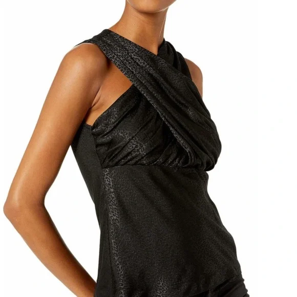 Yigal Azrouel Leopard Jacquard Cross Neck Top - Picture 5 of 15